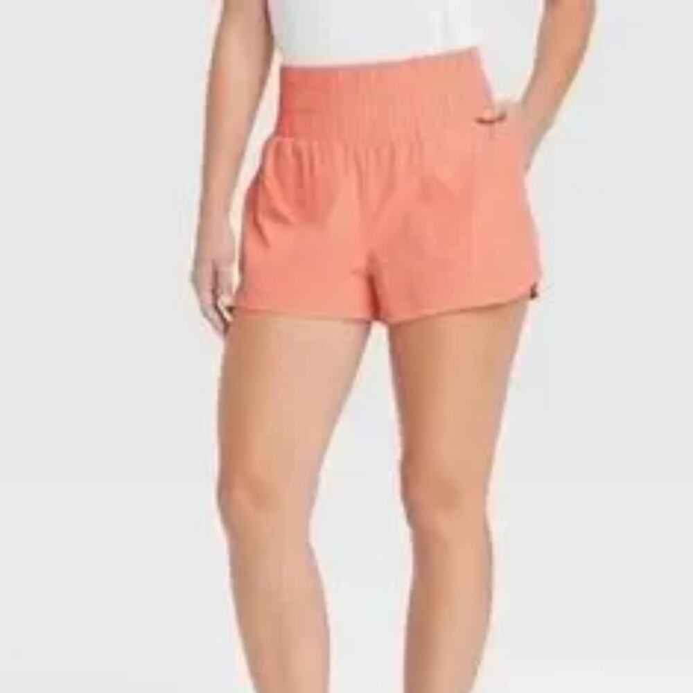 JoyLab Mocha Flowy High Waisted Athletic Lined Shorts Size Small